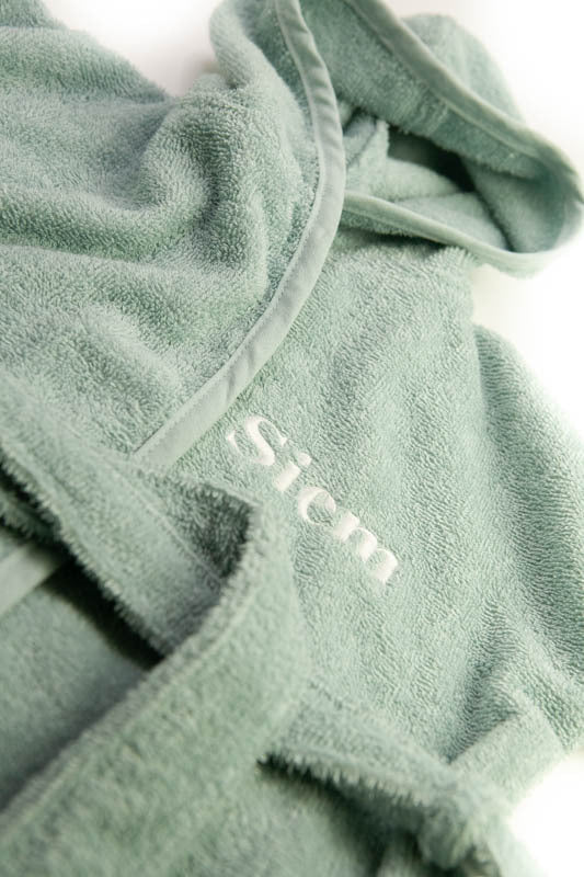 Badjas stone green gepersonaliseerd