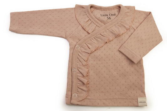 Overslag shirtje ruffel ajour roze