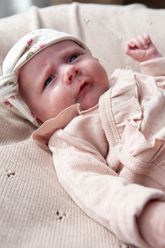 Overslag shirtje ruffel ajour roze