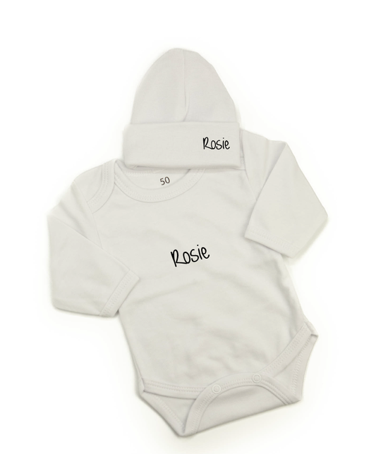 Gepersonaliseerd romper setje wit