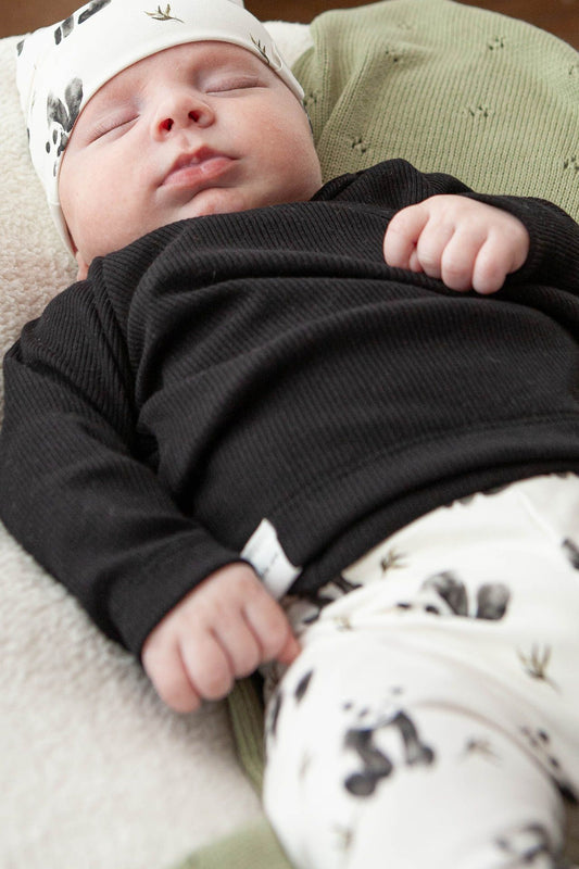 Overslag shirtje baby rib black