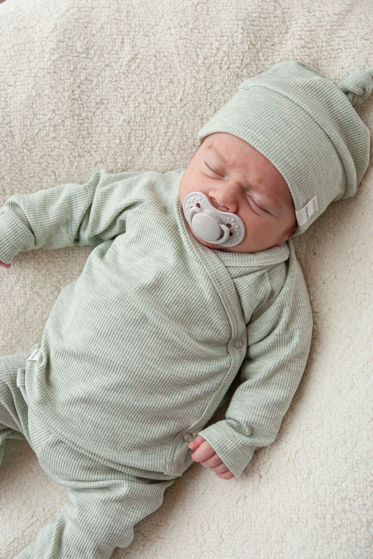 Baby rib wrap green/melange