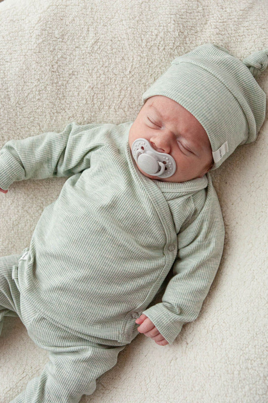 Overslag baby rib groen/melange