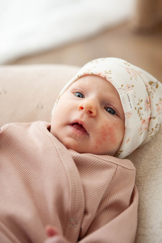 Overslag shirtje baby rib nude pink