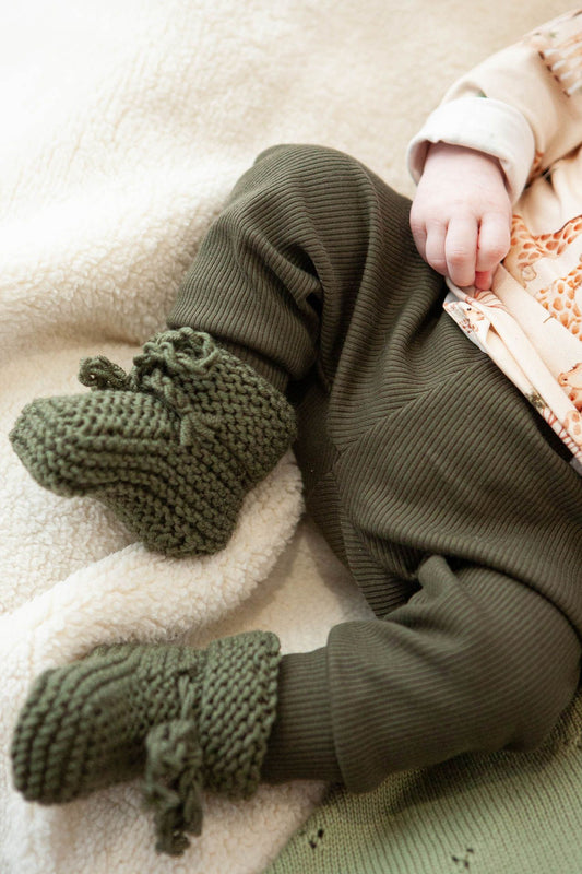 Broekje baby rib green