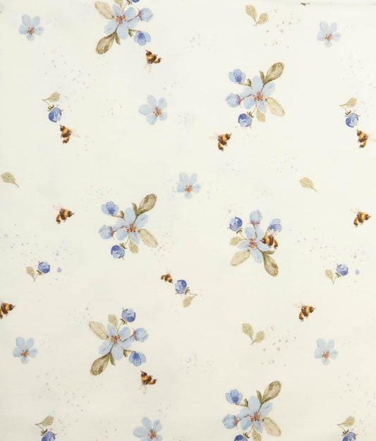 Little one fabric blue flowers