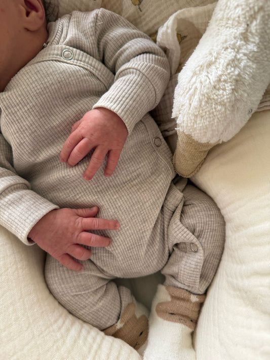 Boxpakje baby rib beige melange