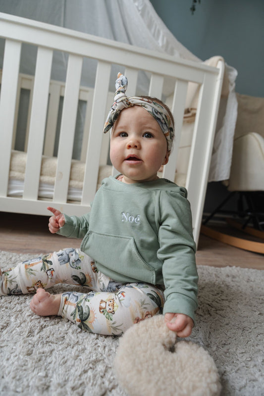 Hoody dusty green gepersonaliseerd