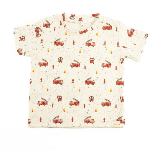 T-shirt baby rib fire trucks