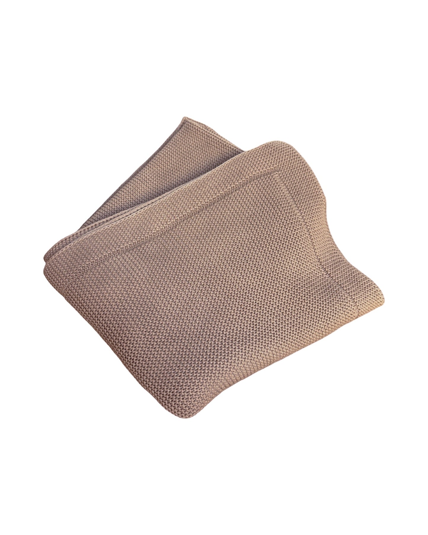 Cotton blanket knitted beige