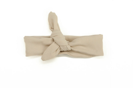 Haarbandje baby rib beige