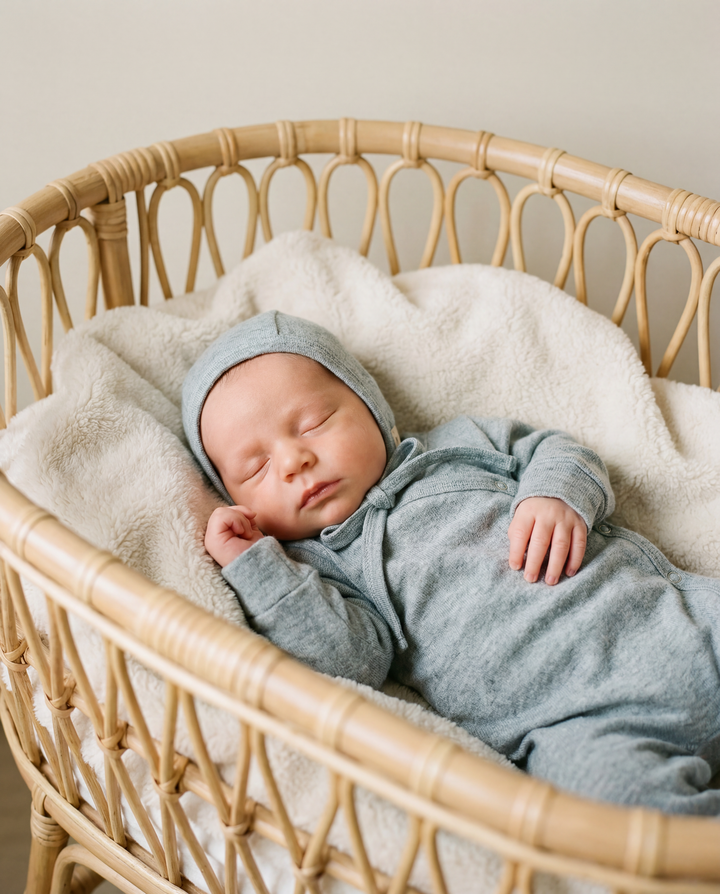 Baby hat with ribbed bear heads (without button)