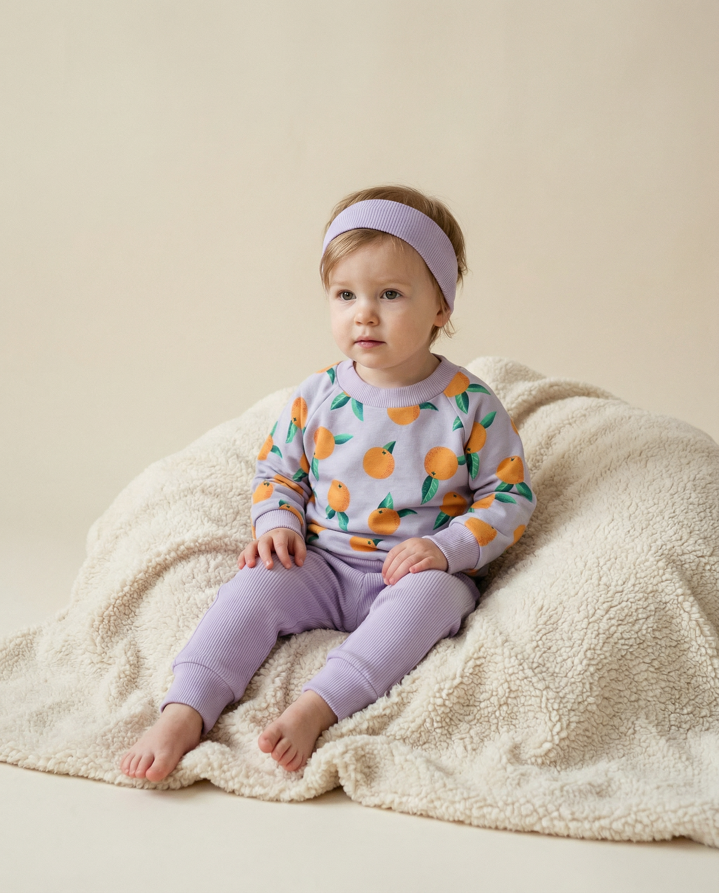 Ripp-Leggings in Pastellflieder