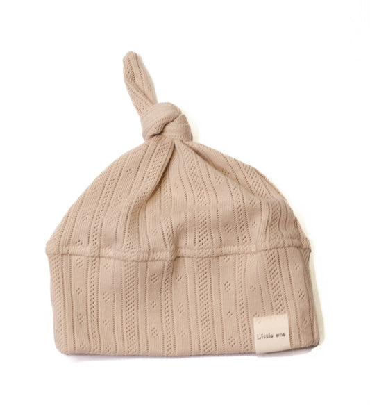 Hat openwork beige stripe