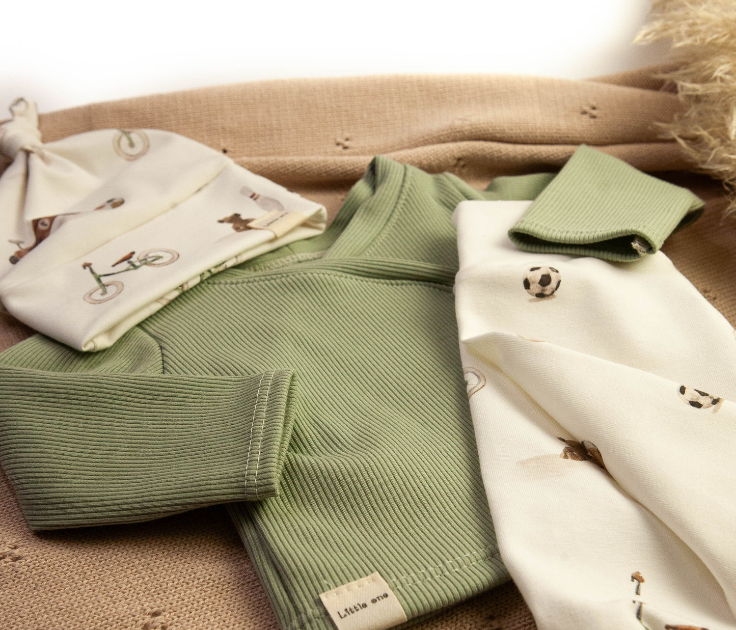 Baby ribbed wrap shirt dusty green