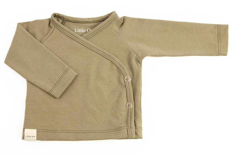 Newborn overslag shirtje olive