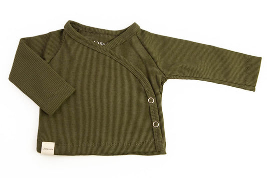 Baby ribbed wrap shirt green
