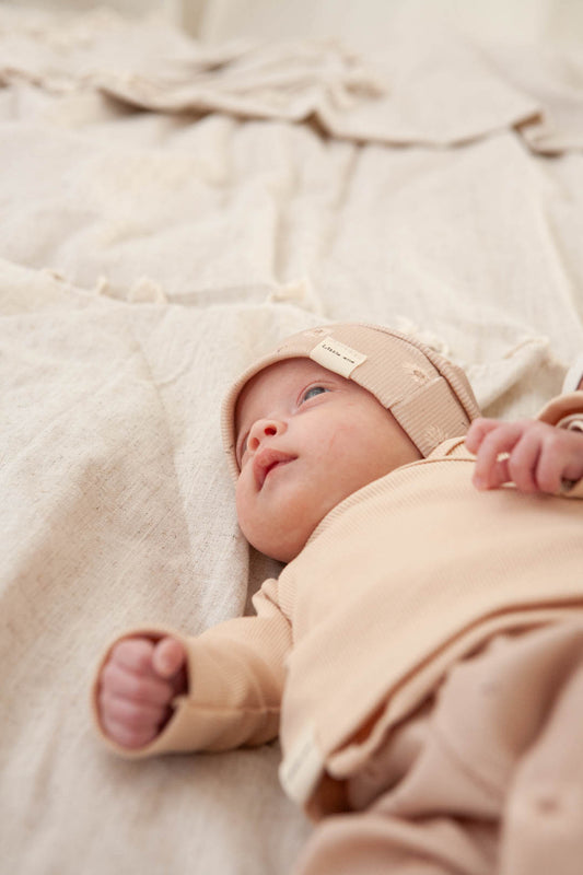 Baby ribbed wrap shirt beige