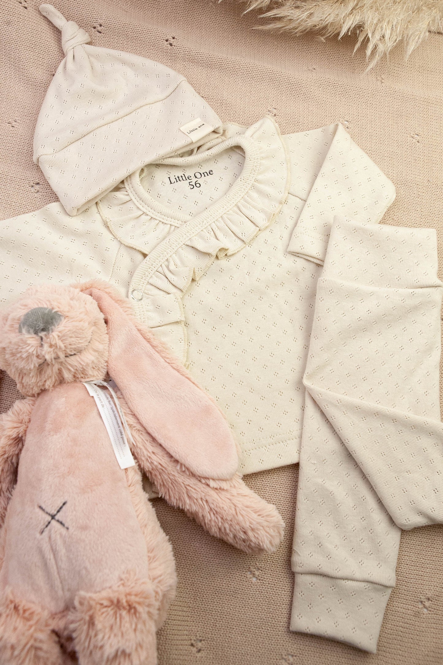 Wrap shirt ruffle openwork beige natural