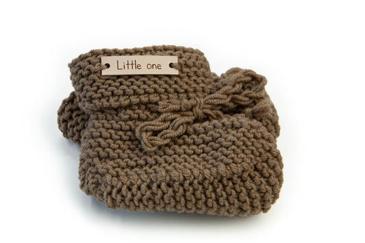 Merino wollen slofjes coffee au lait