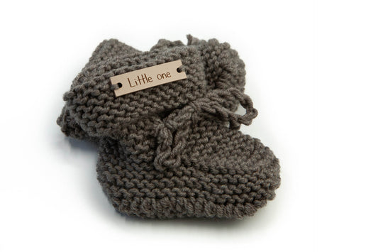 Merino wool slippers taupe/grey blend