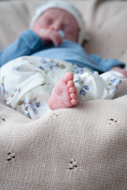Little one flowers blue pants