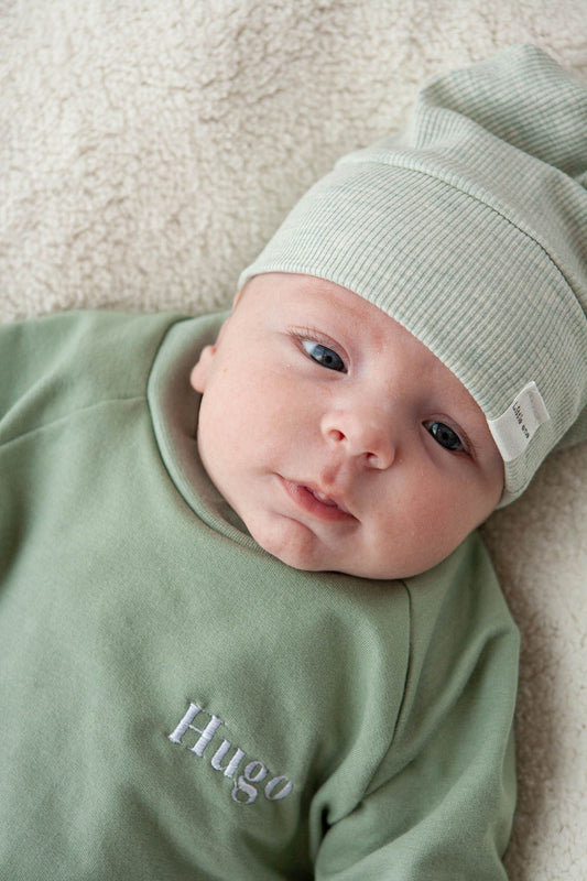 Oversized sweater dusty green personalized