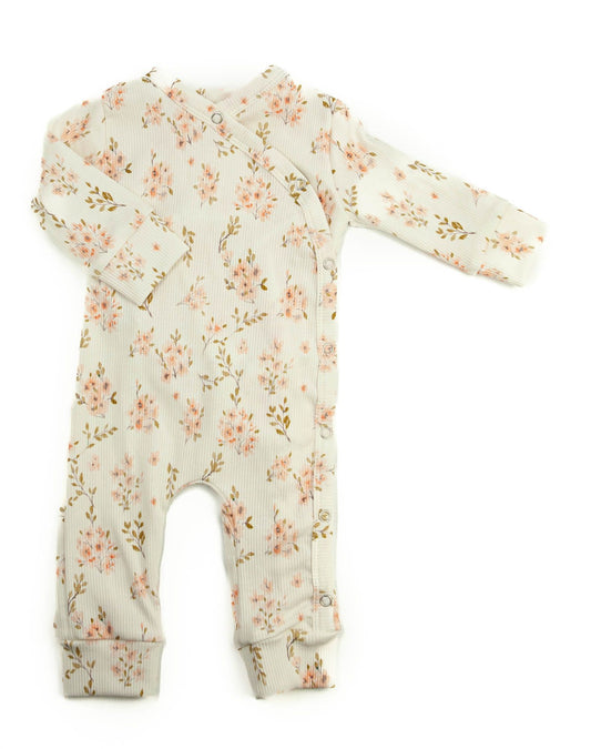 Baby romper rib flowers
