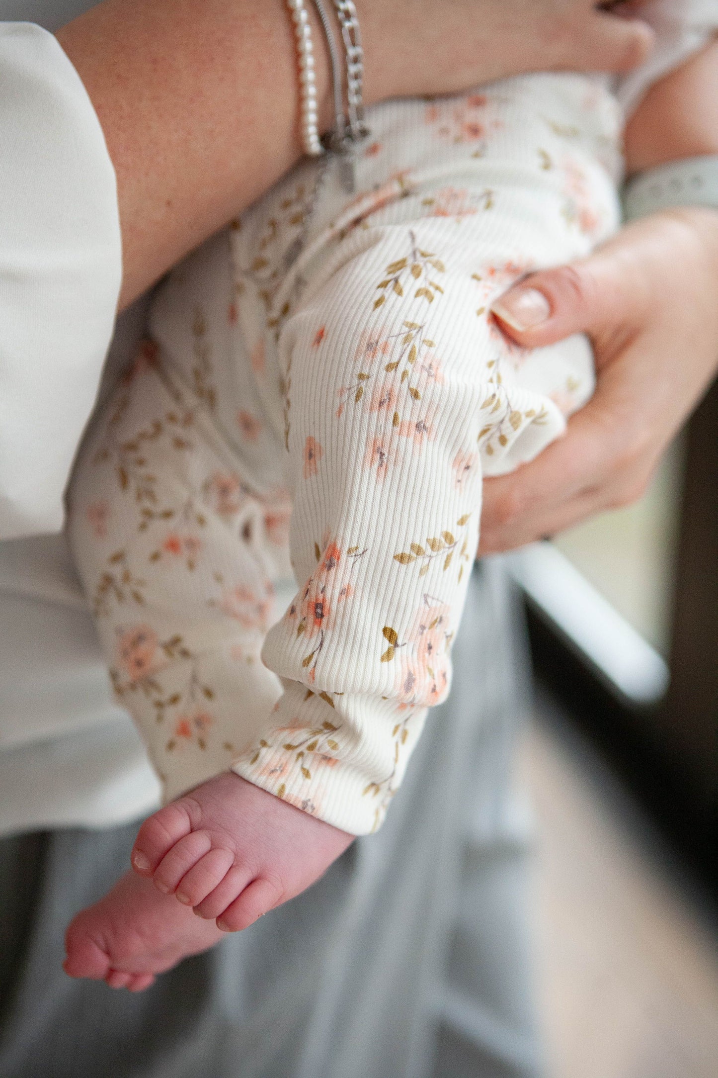 Baby pants rib flowers