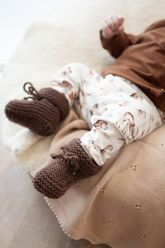 Merino wool slippers chocolate