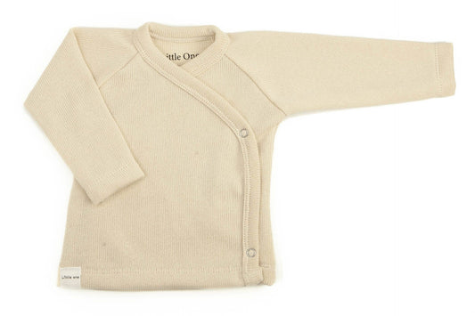 Wrap shirt knitted cotton natural