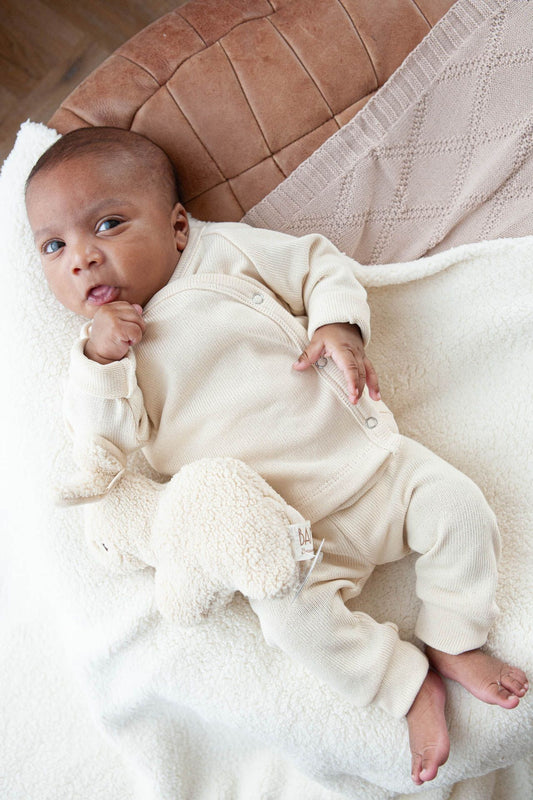 Wrap shirt knitted cotton natural