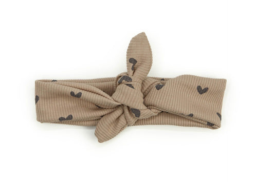 Baby headband with ribbed hearts