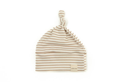 Mütze Babyripp beige gestreift