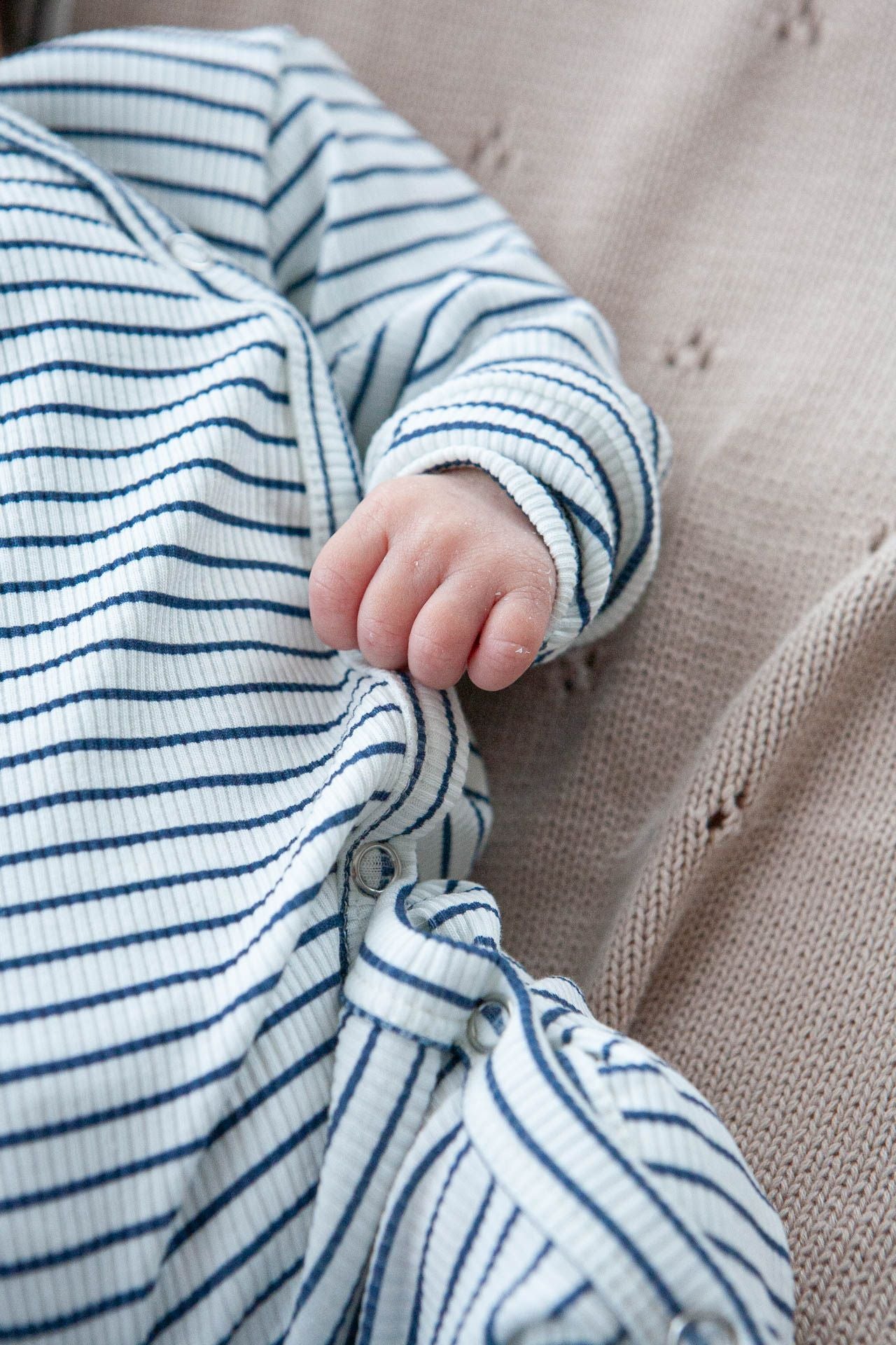 Baby romper rib blue stripes