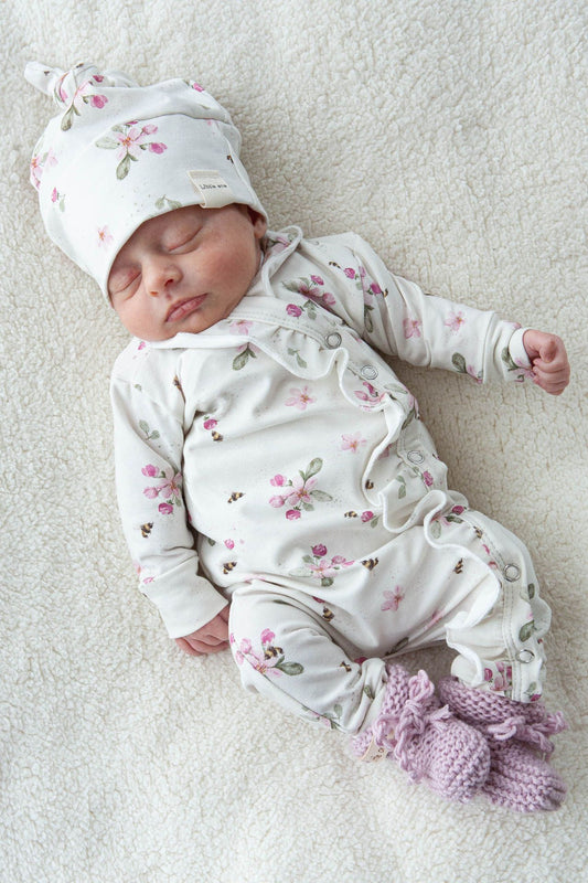 Ruffle baby suit little one flowers pink