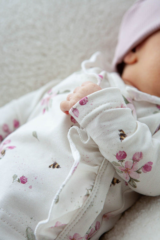 Wrap shirt ruffle little one flowers pink