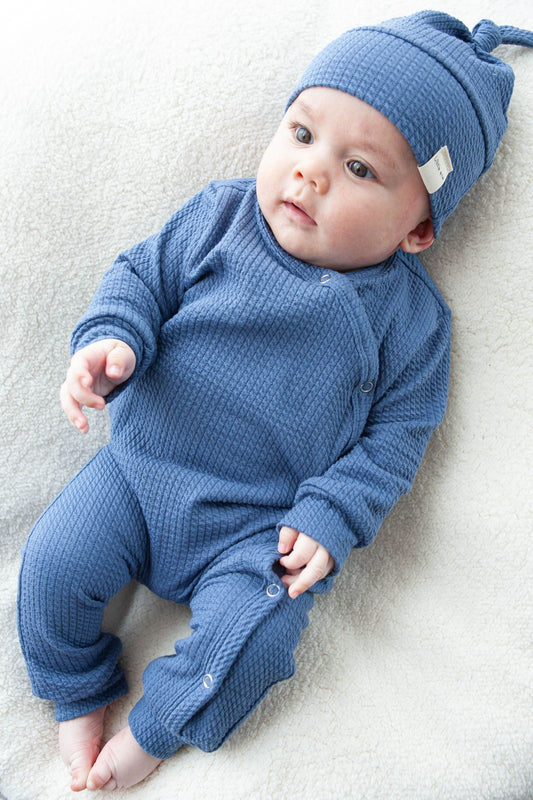 Blue cable romper