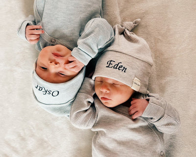 Baby hat rib beige melange