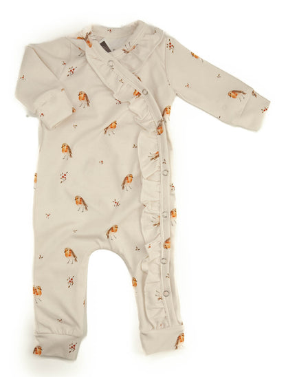 Babysuit ruffled little one robins