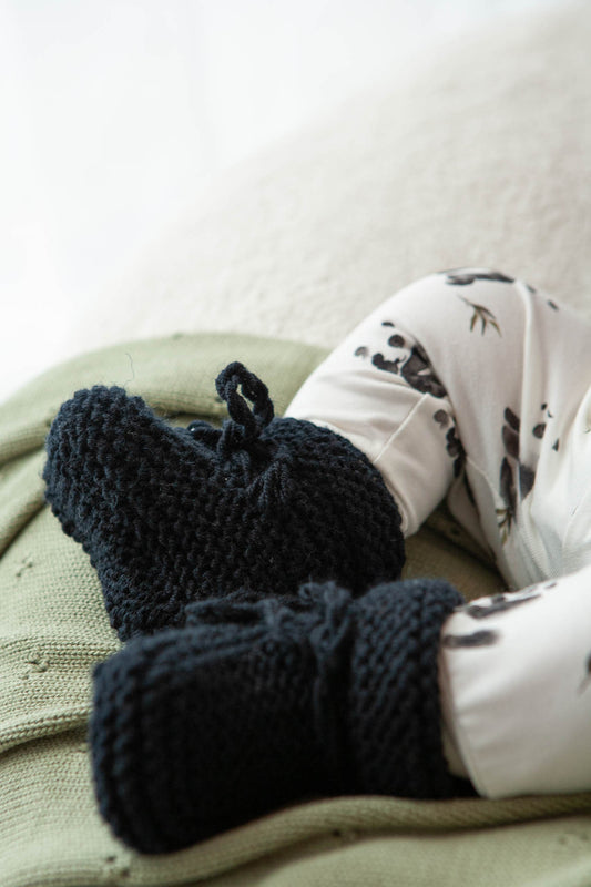 Merino wollen slofjes zwart