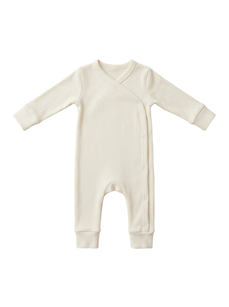 Baby Strampler Rippe ecru
