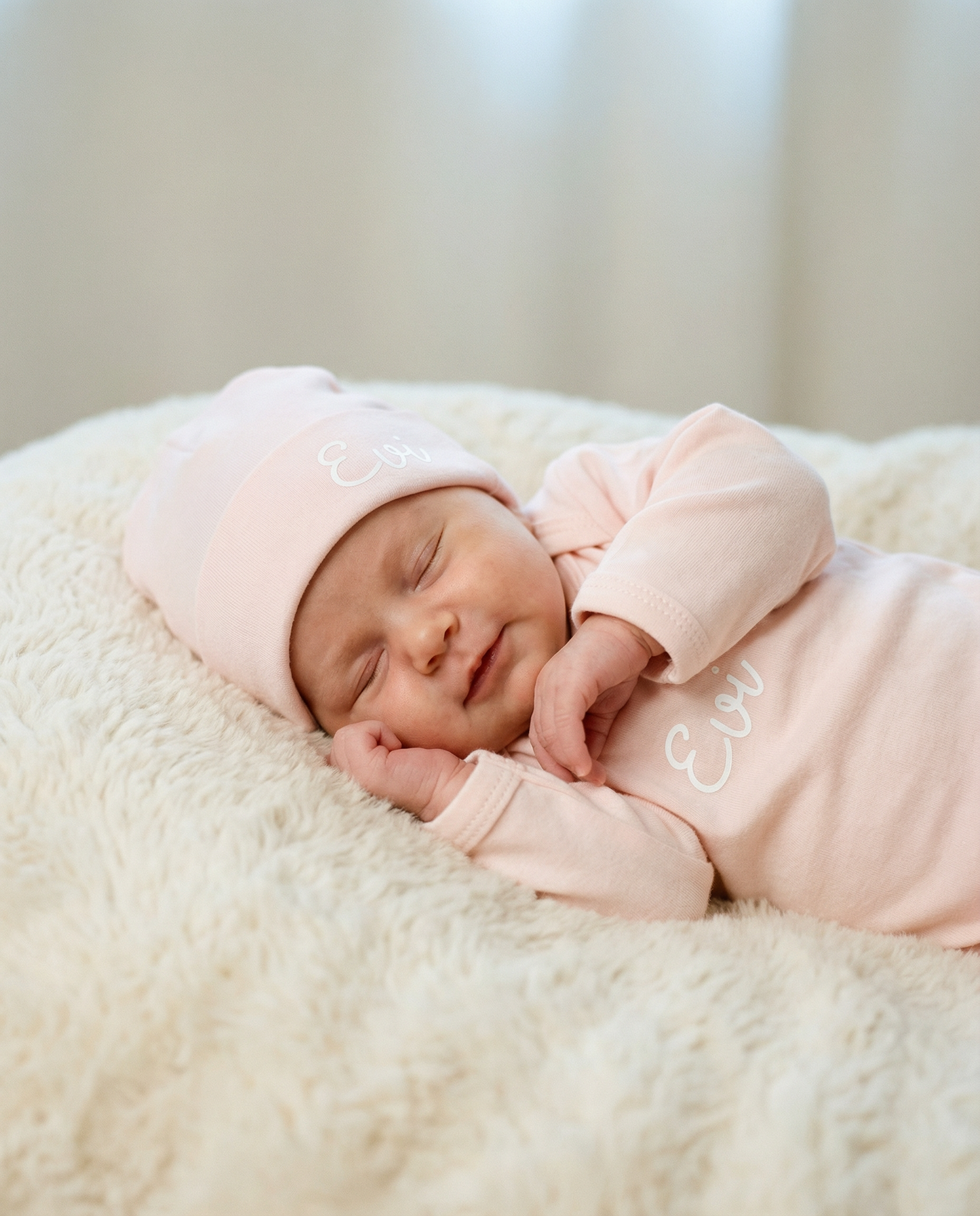 Gepersonaliseerd romper setje zacht roze