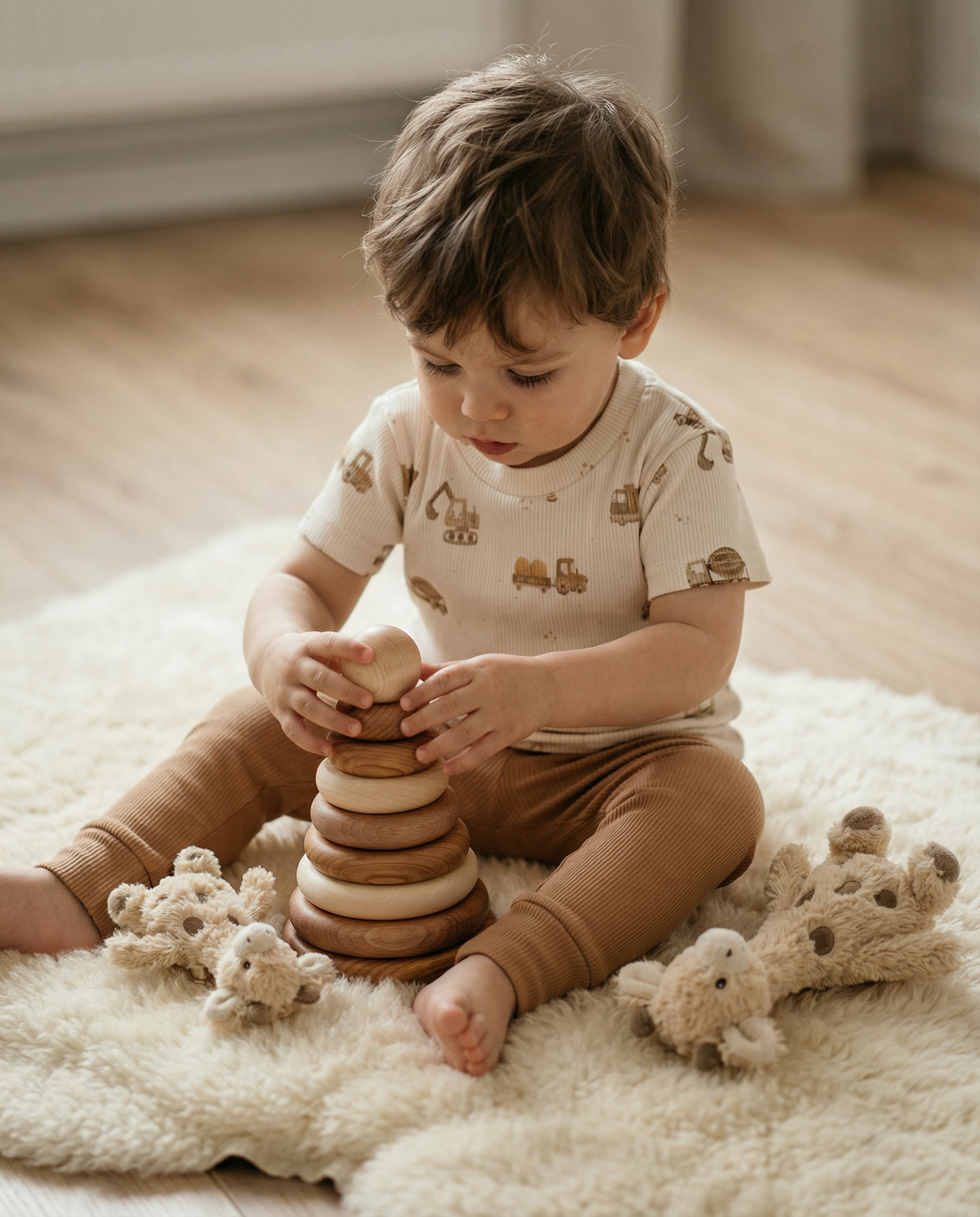 T-shirt baby rib construction machines